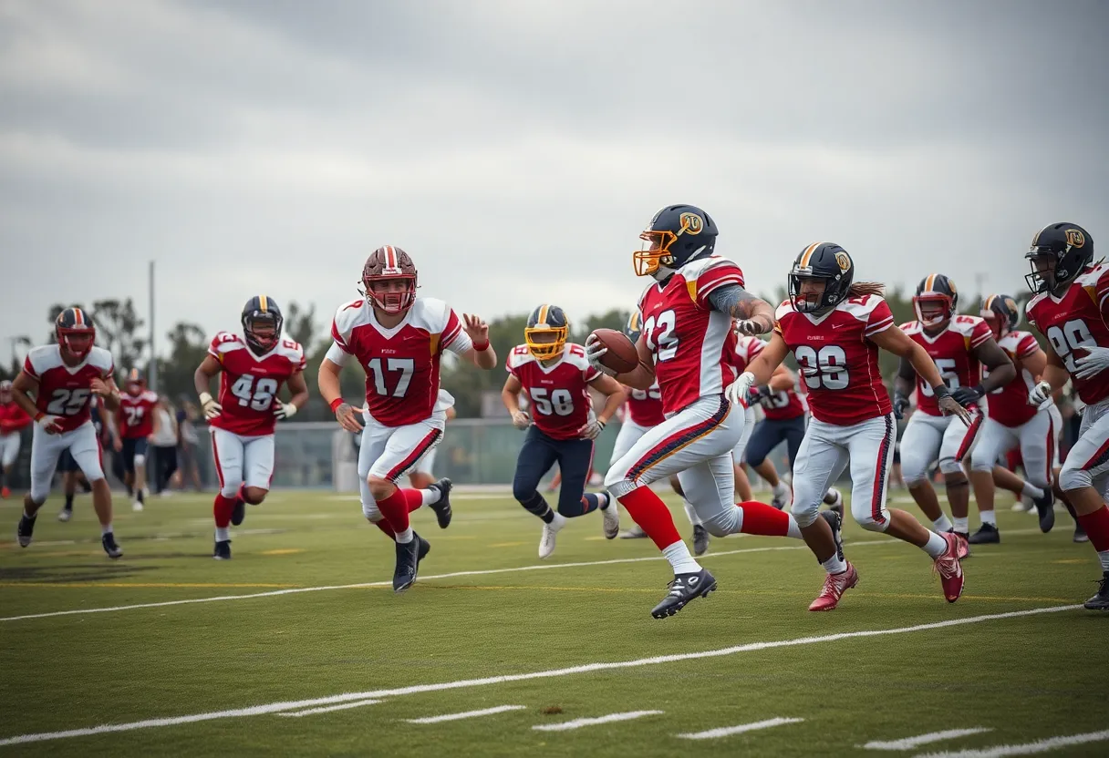 South Aiken football team competing against Barnwell Bulldogs