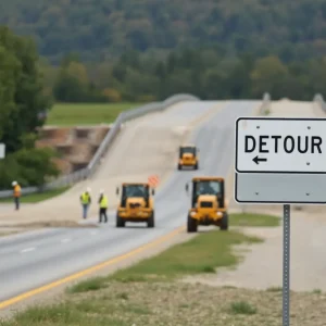 Construction site of Storm Branch Road Bridge in Aiken County
