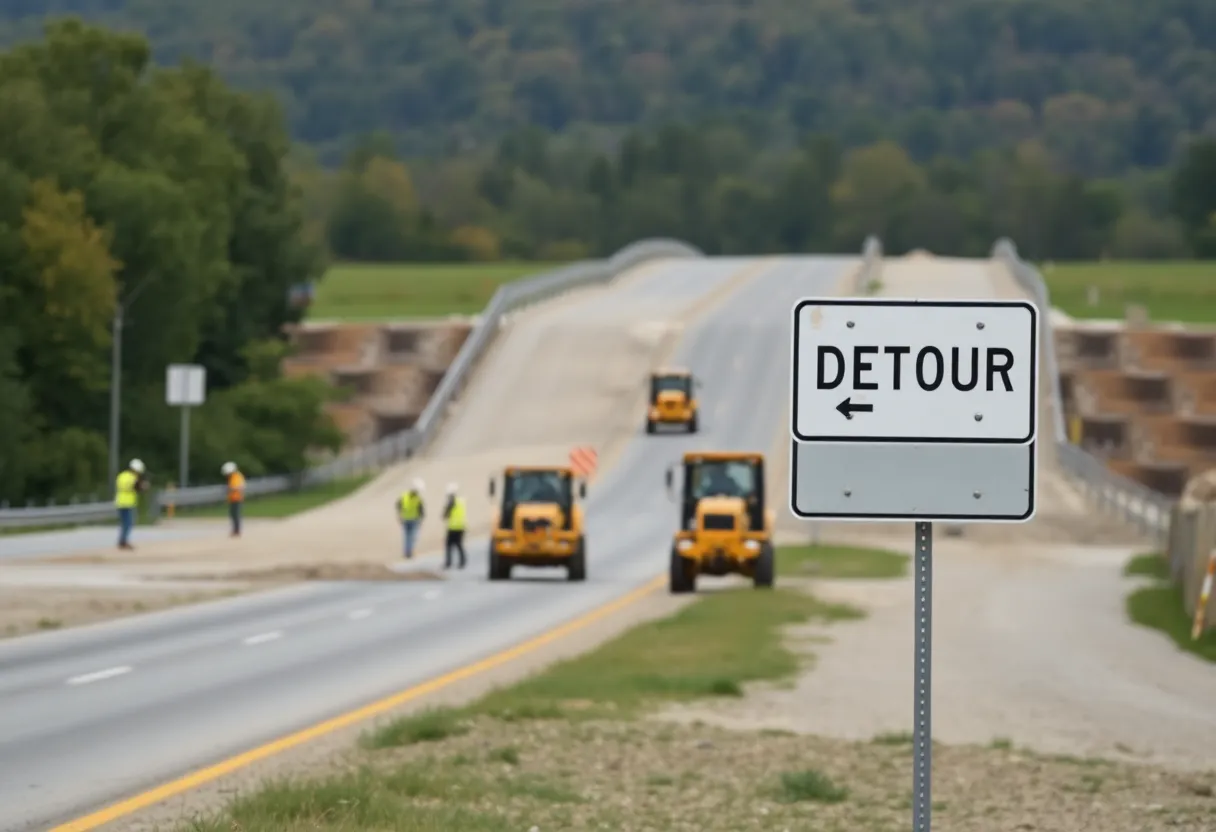 Construction site of Storm Branch Road Bridge in Aiken County