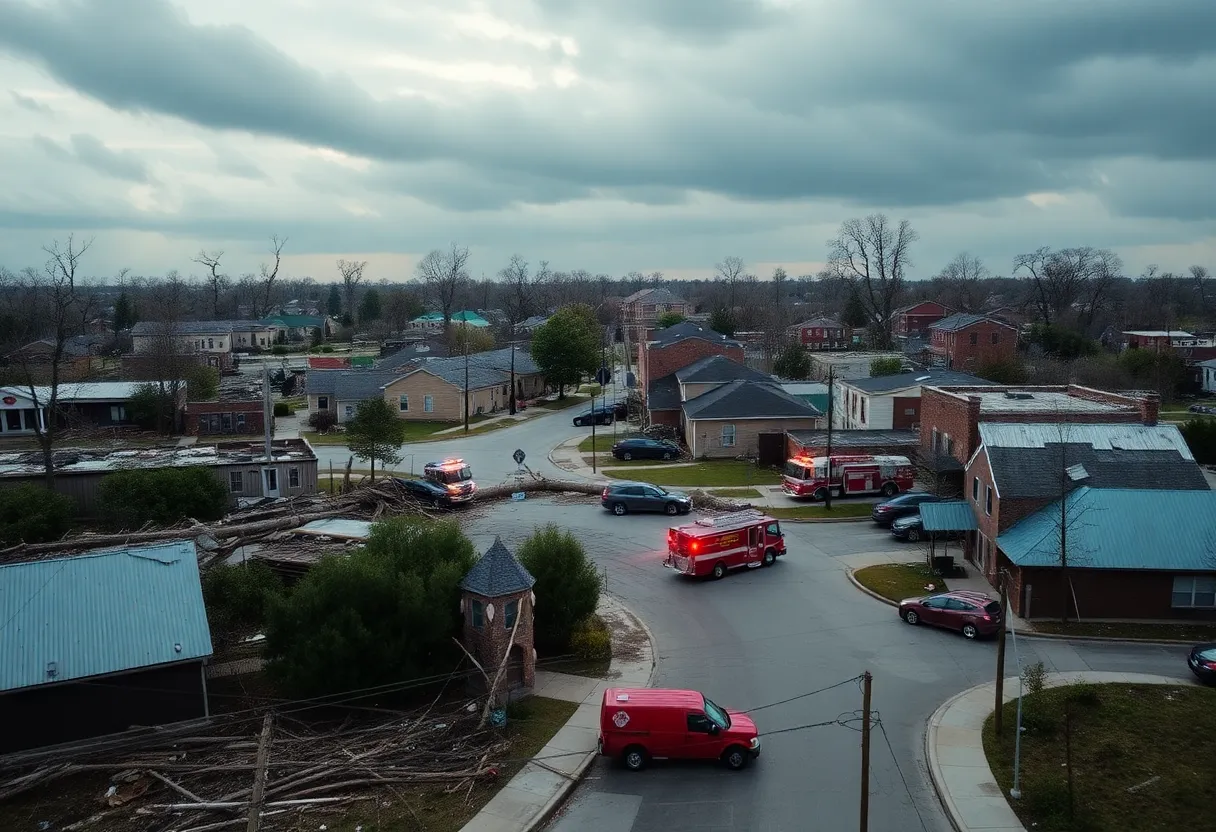 Damage from an EF1 tornado in Langley, South Carolina