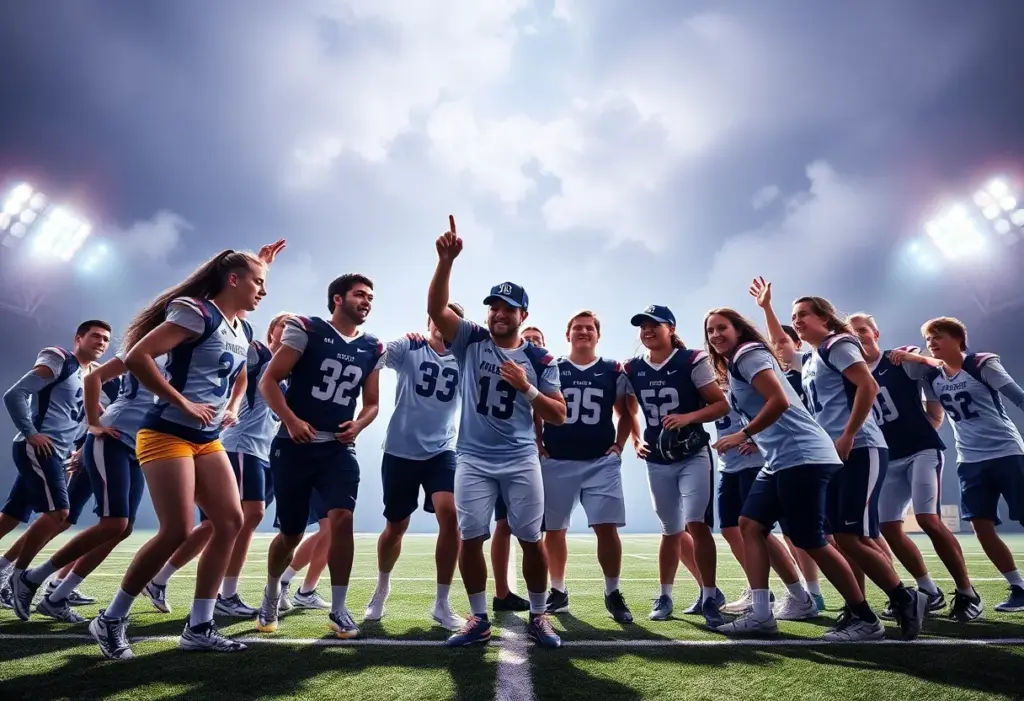 Representation of college athletics and teamwork