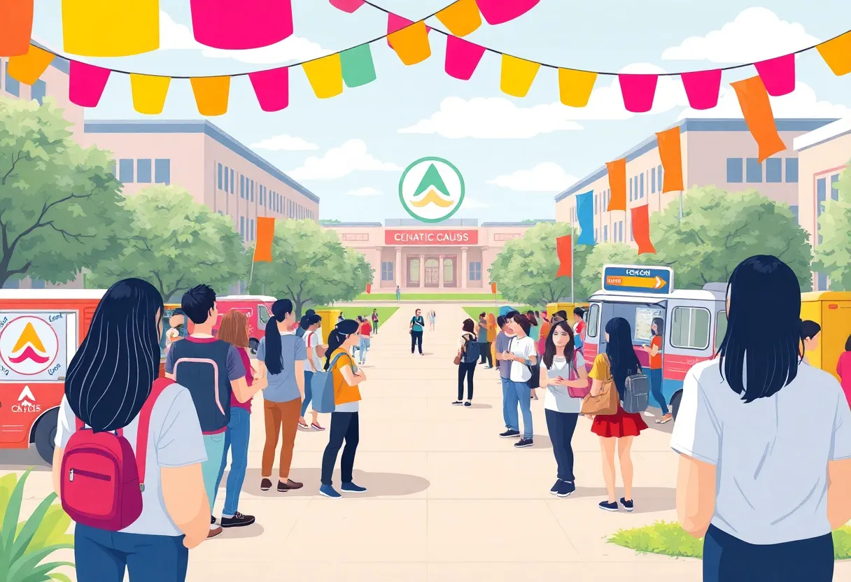 Students and community members celebrate the USC Aiken brand identity launch.