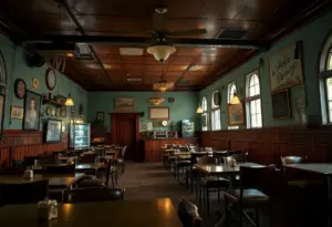 Inside of Variety Restaurant, reflecting its nostalgic decor.