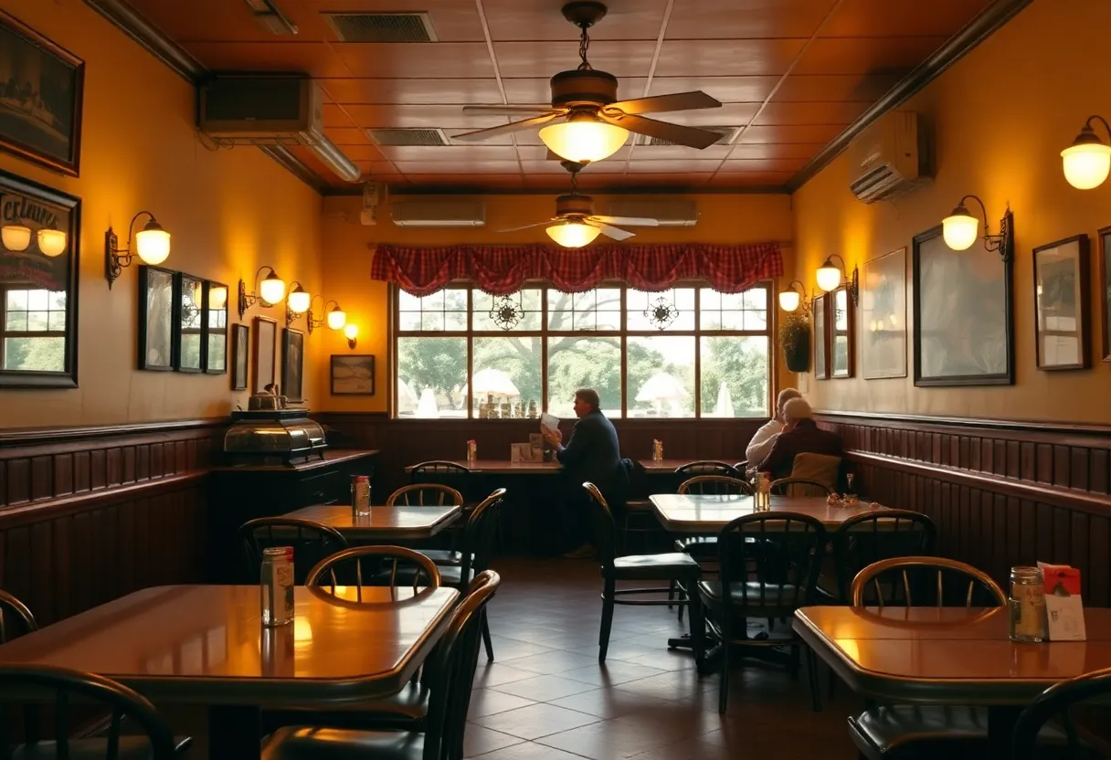Cozy interior of Variety Restaurant with warm ambiance.
