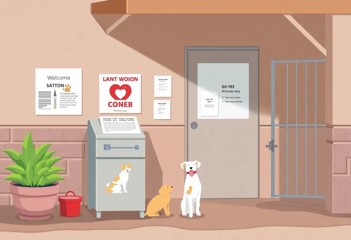 24/7 pet microchip station located outside the SPCA Albrecht Center in Aiken, SC.