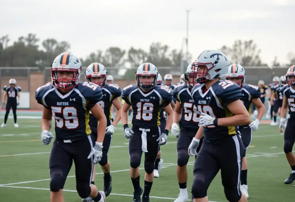 High school football team facing challenges during a game.