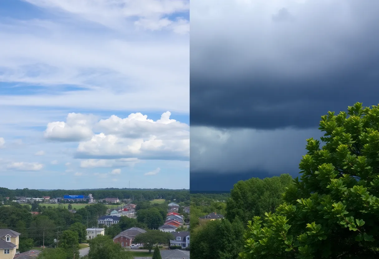 Dramatic weather changes in Aiken, South Carolina