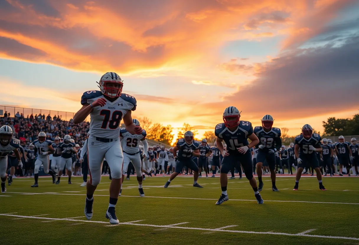 Barnwell Warhorses football team in action during season opener