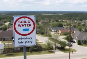 Sign indicating boil water advisory in Aiken South Carolina