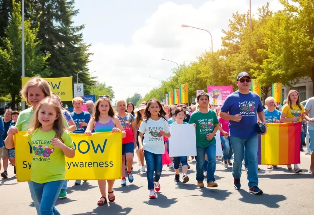 Participants of the Buddy Walk promoting Down Syndrome awareness