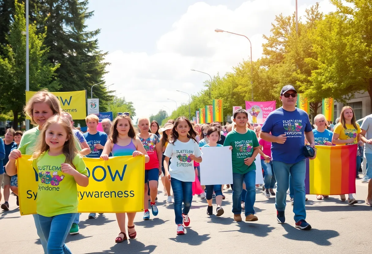 Participants of the Buddy Walk promoting Down Syndrome awareness