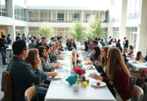 Students and faculty celebrating at Aiken Technical College dinner event