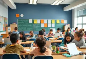 Students engaging in innovative classroom activities