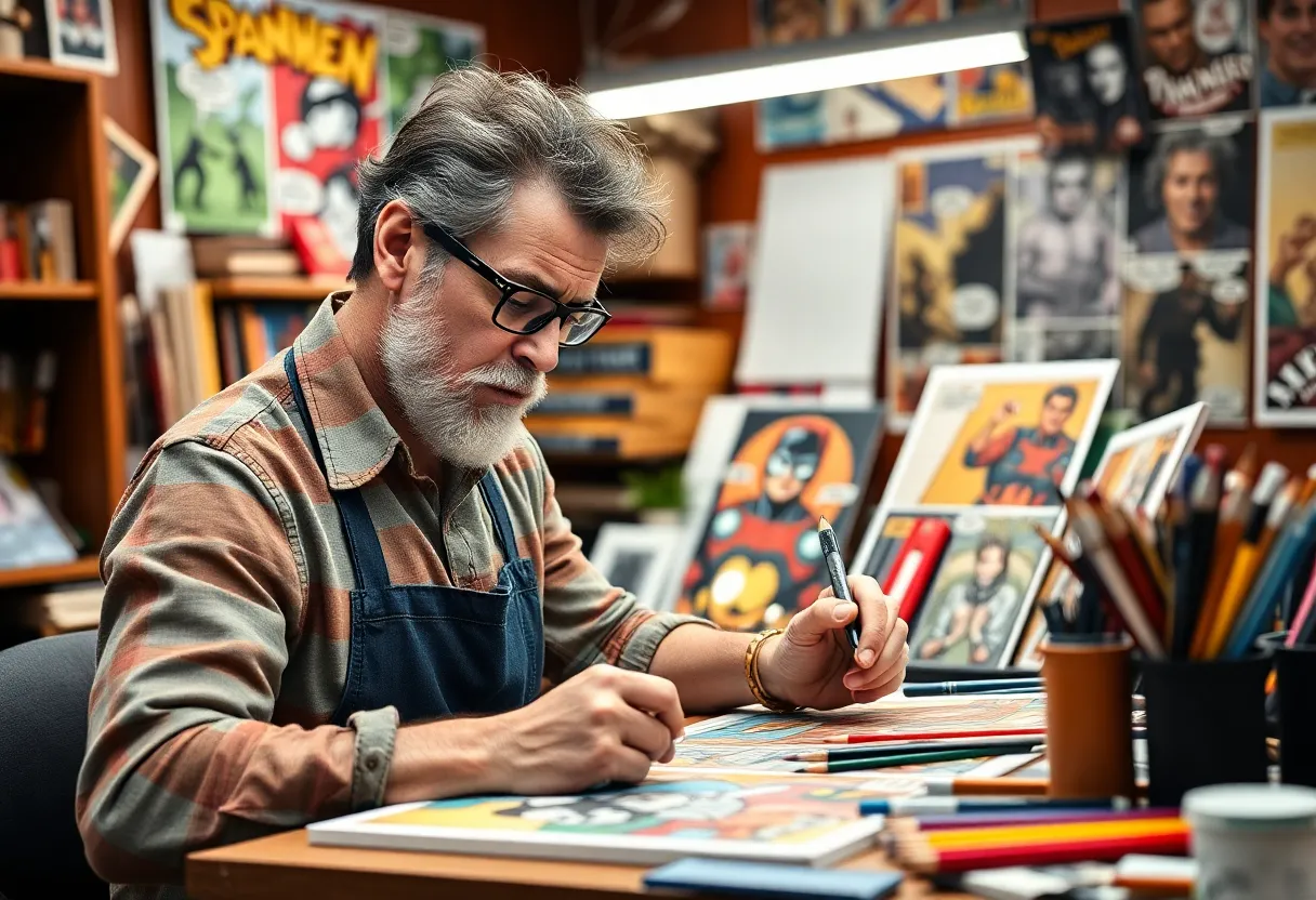 Artwork from Chuck Brown's comic book showcasing vibrant colors and dynamic characters.