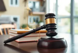 Courtroom symbolizing justice in child exploitation case