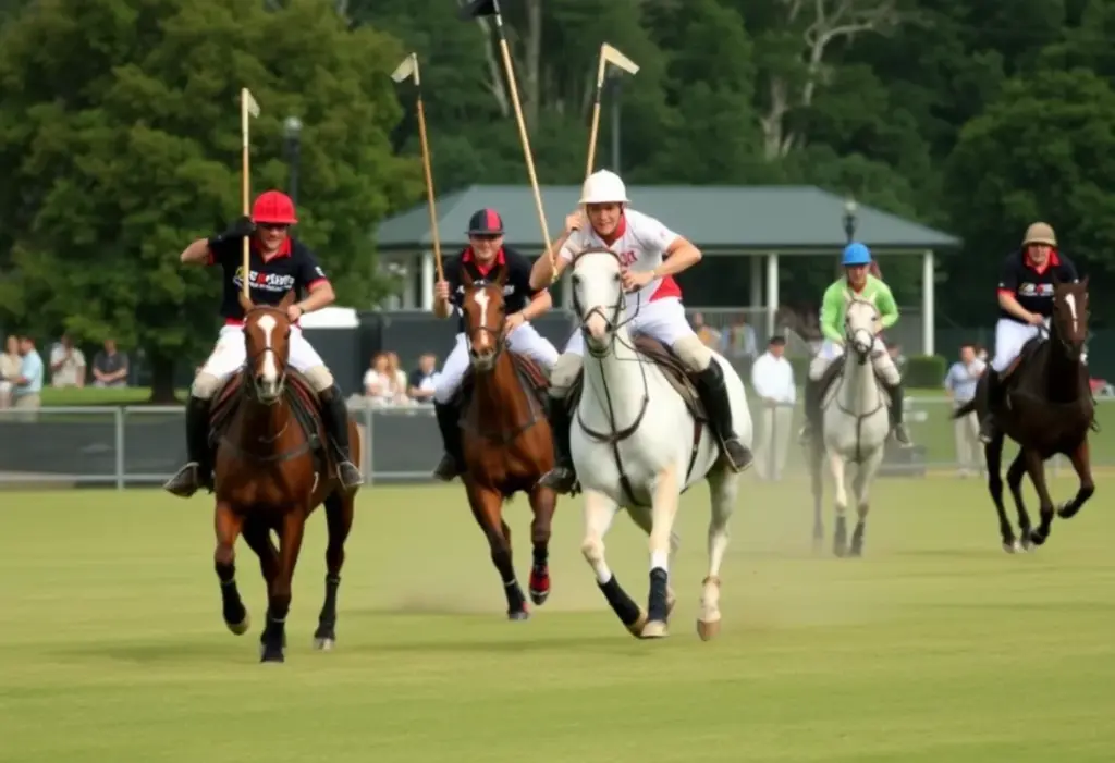 Polo players competing at the Galloping for Glory event