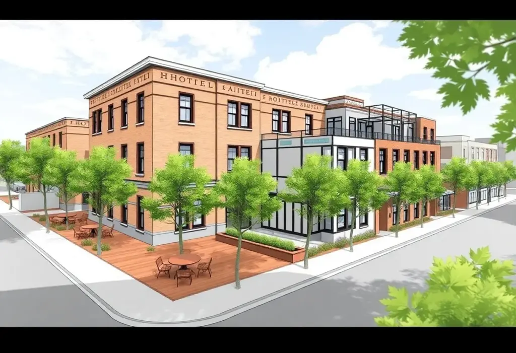 Conceptual image of the Hotel Aiken redevelopment plan