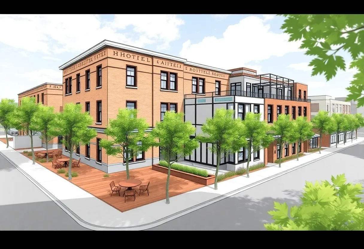 Conceptual image of the Hotel Aiken redevelopment plan