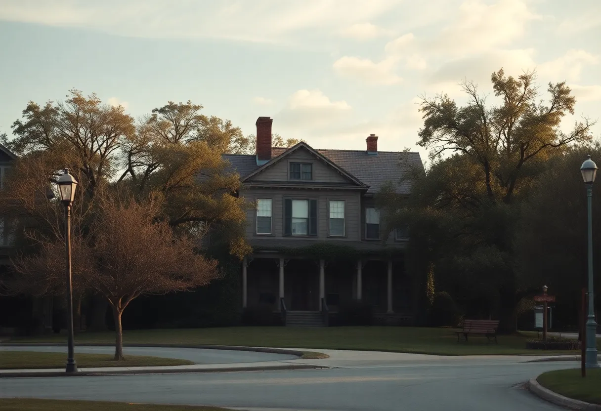 A vintage Southern town scene representing the setting of 'Are You Dead Yet?'