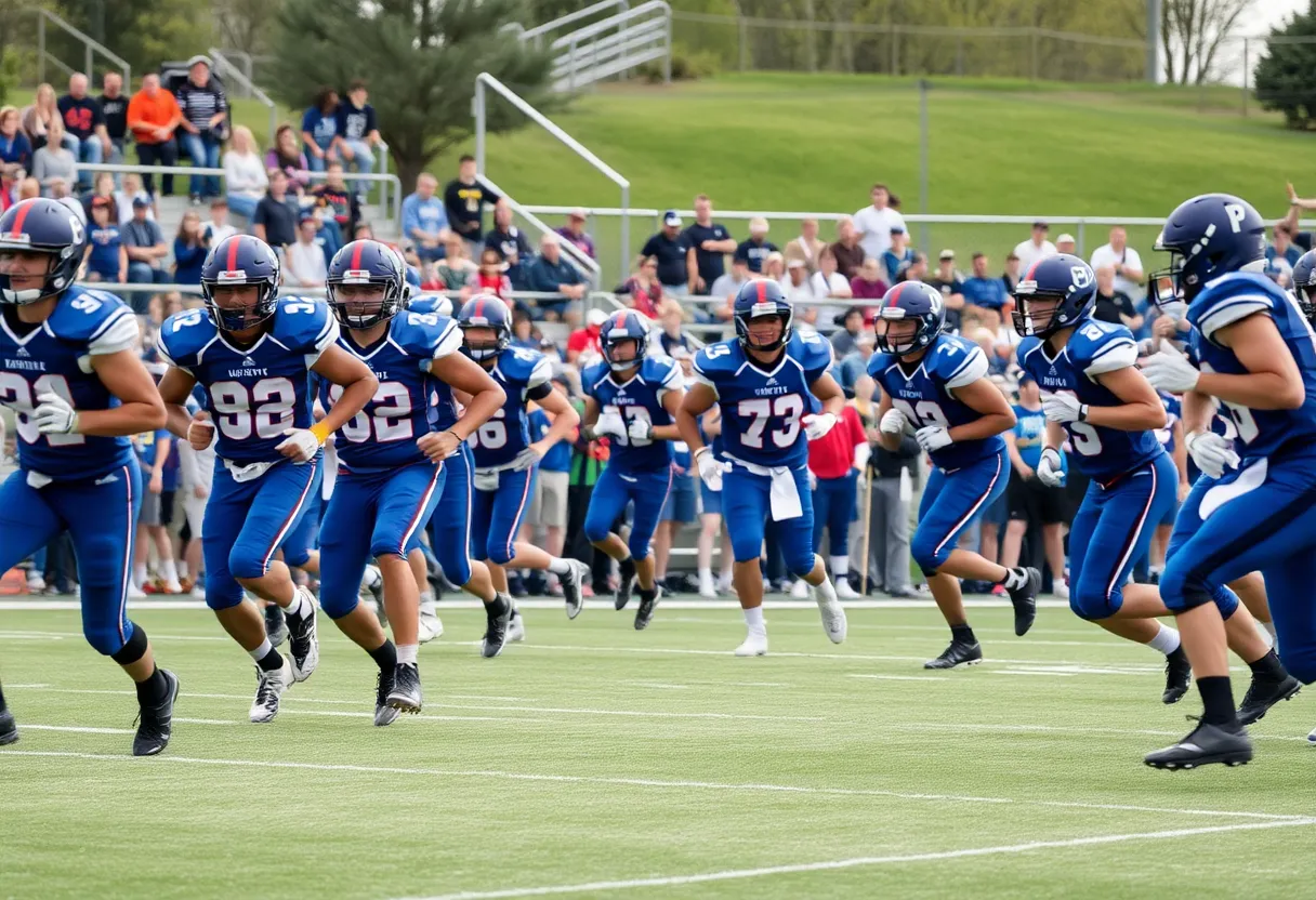Midland Valley football team playing against South Aiken