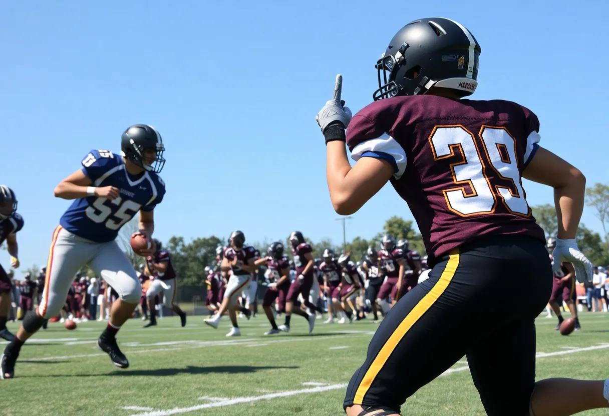 North Augusta players in a football game action