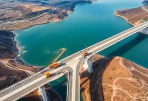 Construction site of a bridge replacement