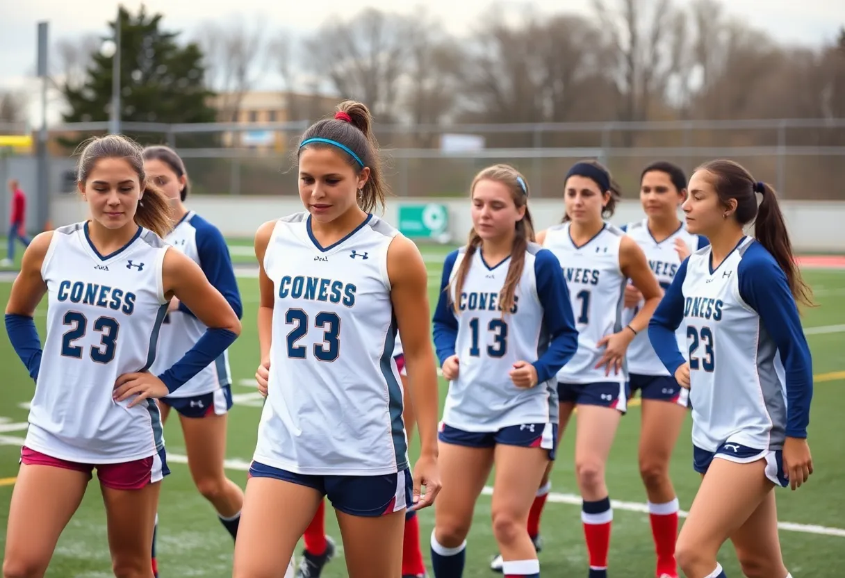 High school athletes from Reidsville High School showing teamwork