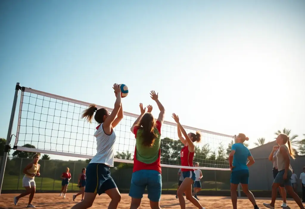 South Aiken volleyball players in action during a match