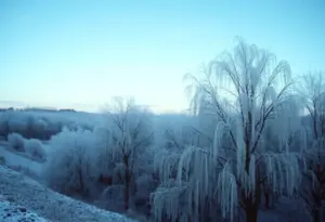 Winter storm landscape in the Midlands of South Carolina