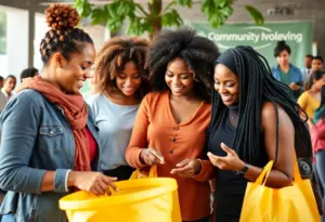 Women of Woodside Board Members at a community service event.