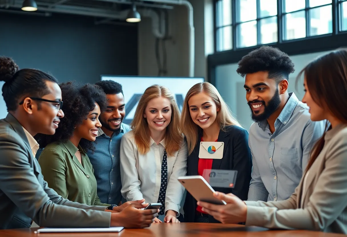 Marketers discussing cross-channel marketing strategies