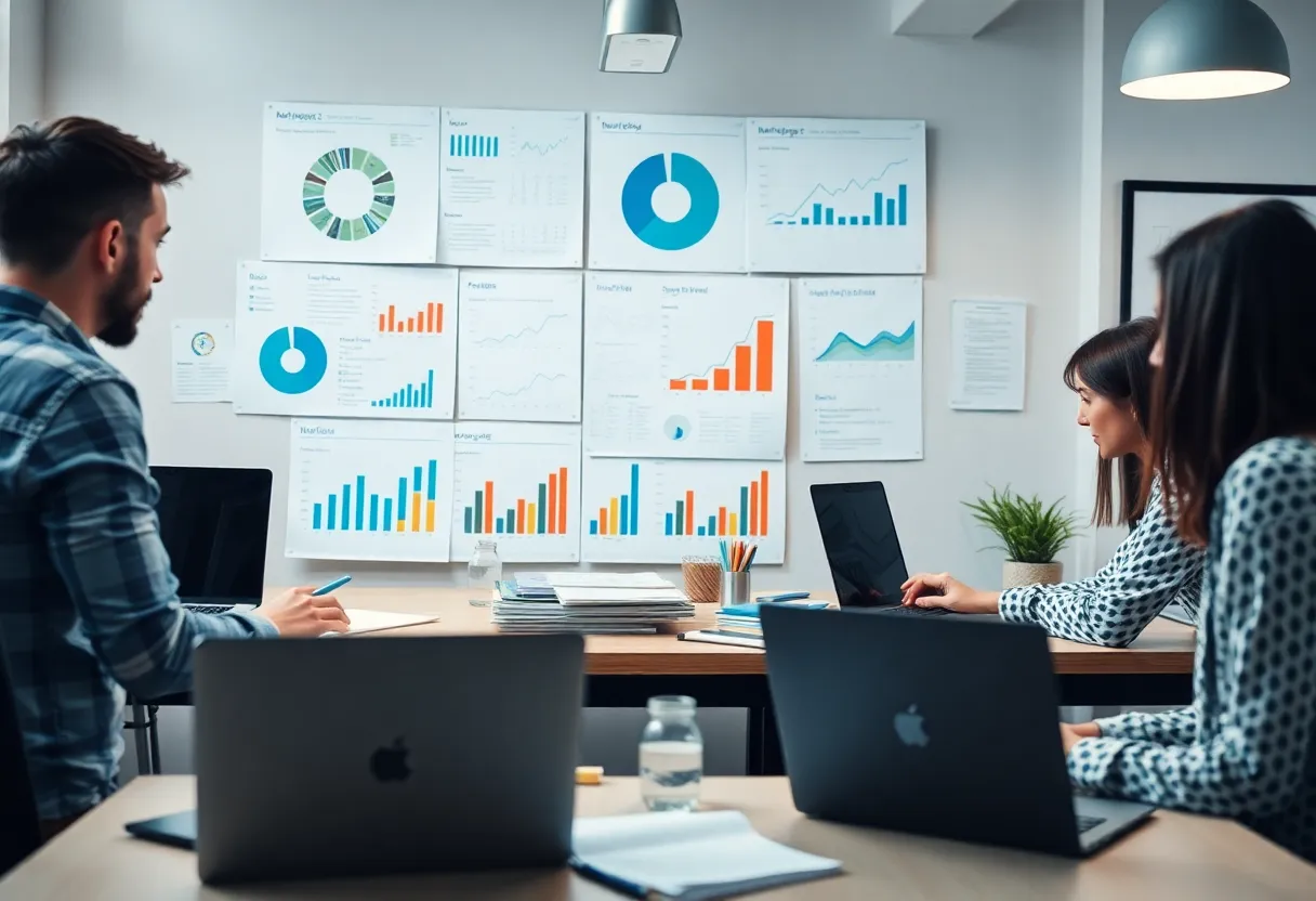 Team planning a data-driven digital marketing strategy