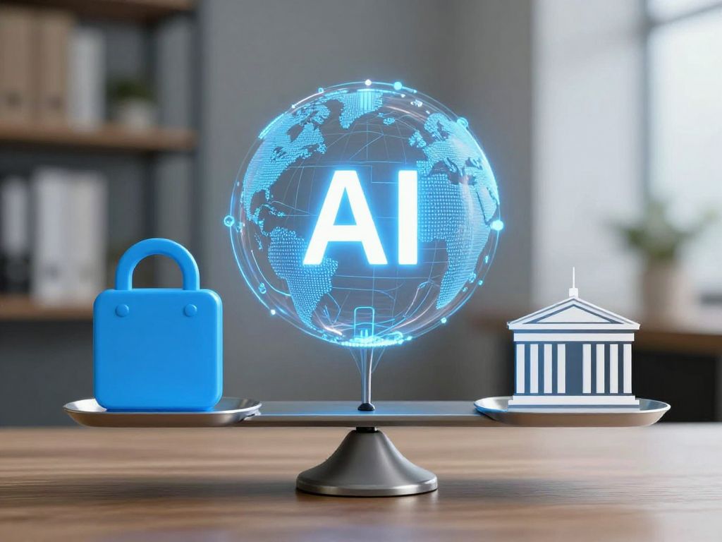 Conceptual image of AI innovation and regulation balance