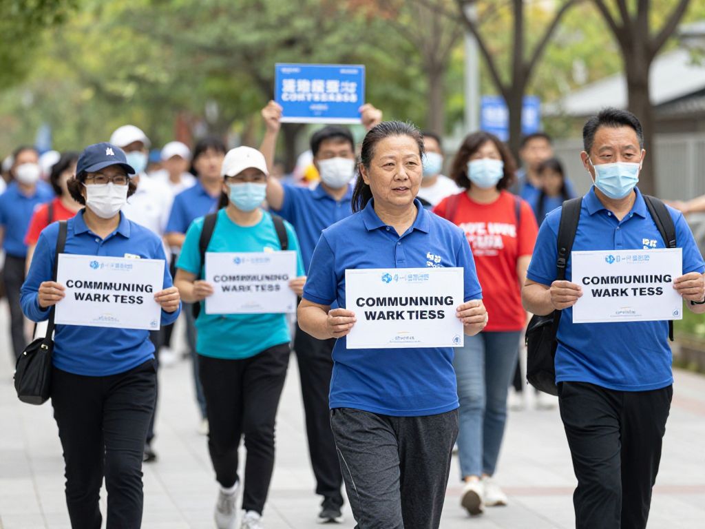 Community members participating in the AIDSWalk event for health awareness.