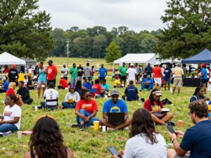 Community members celebrating together in Aiken