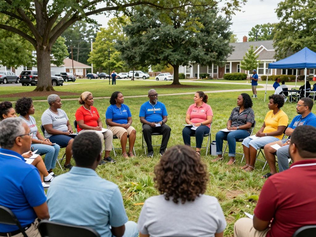 Residents of Aiken engaged in a community discussion