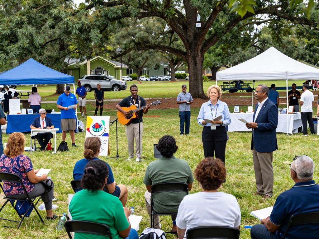 Community members participating in activities in Aiken SC