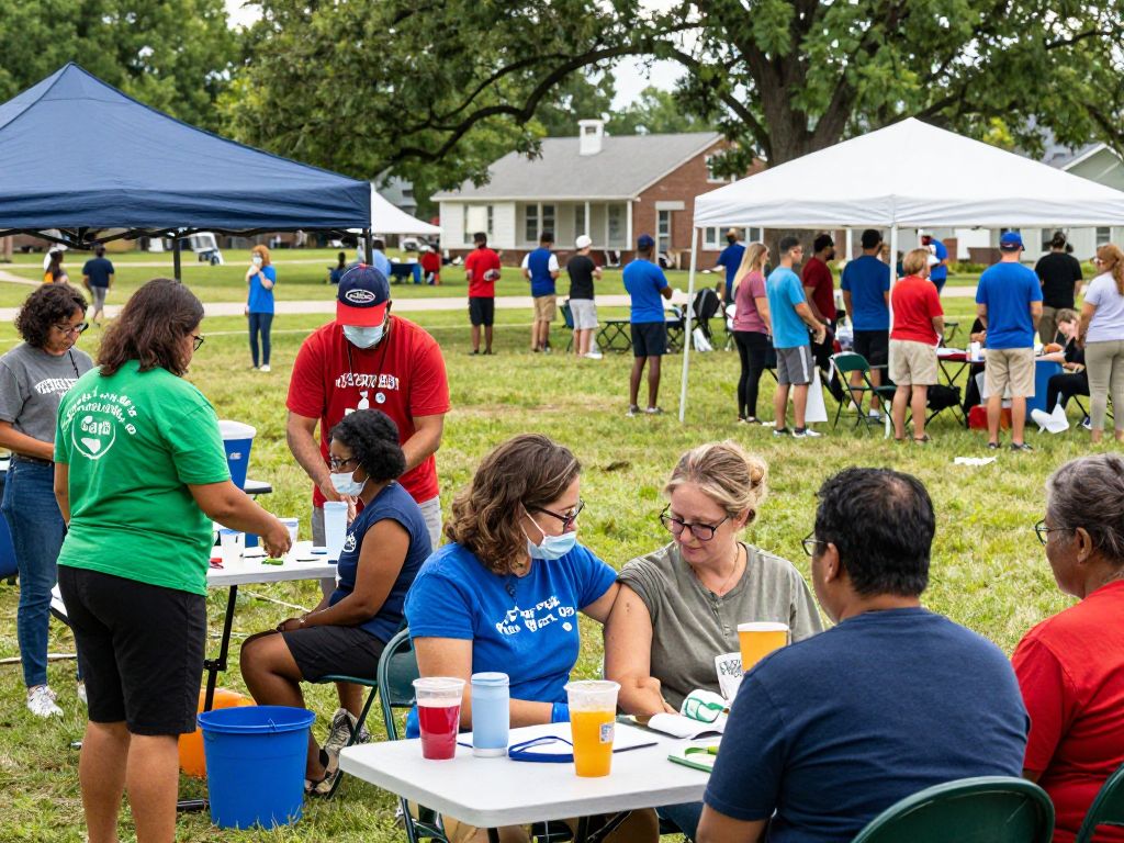 Residents of Aiken participating in health initiatives for flu prevention.