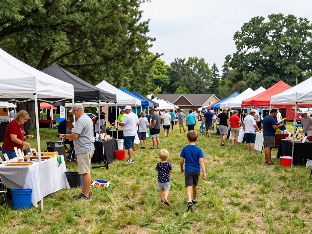 Families enjoying Aiken County festivals with local artisans and food vendors