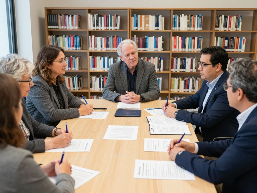 Local leaders discussing library services in Aiken County