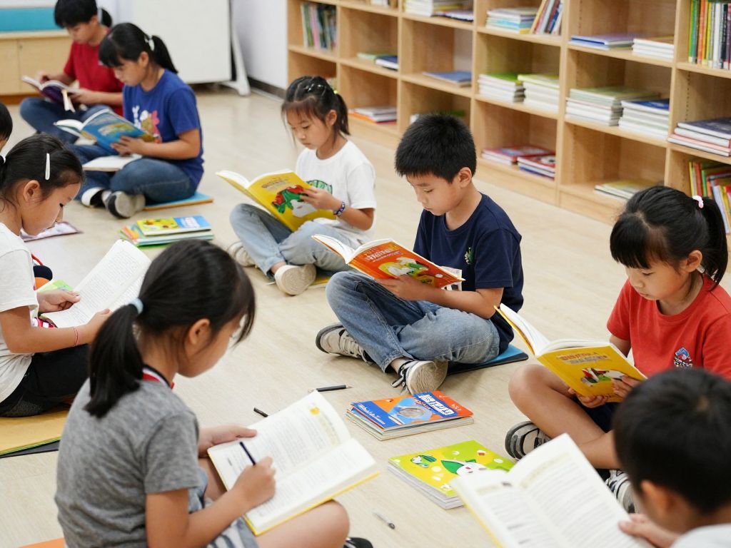 Children participating in an Aiken literacy program