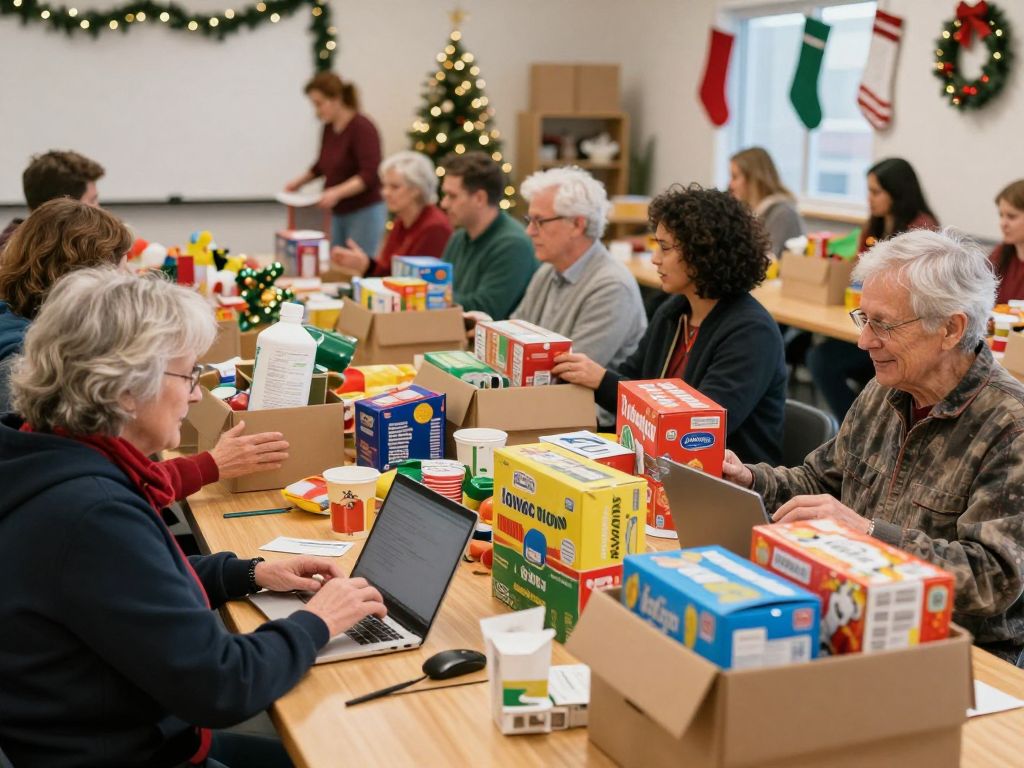 Community members donating toys during Aiken's annual toy drive