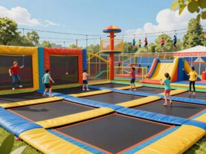 Families enjoying activities at Big Air Aiken Adventure Park
