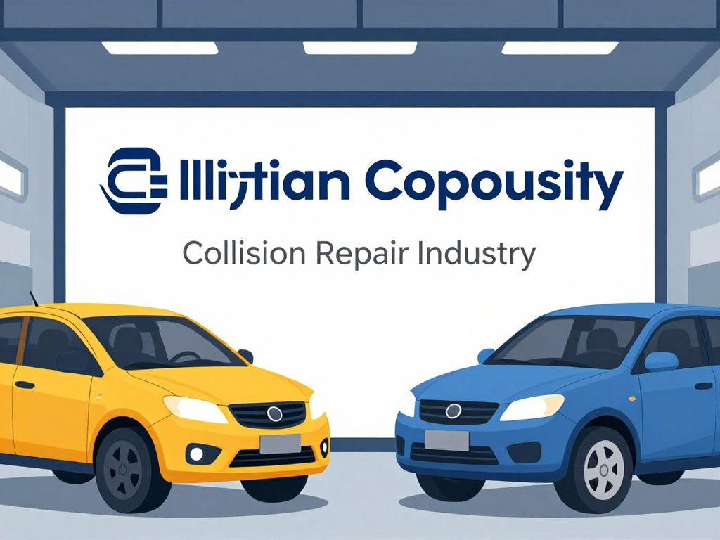 Illustration depicting the merger of collision repair businesses.