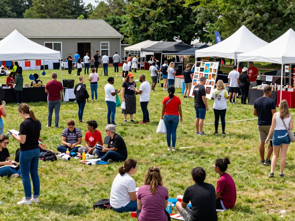 People participating in community engagement activities