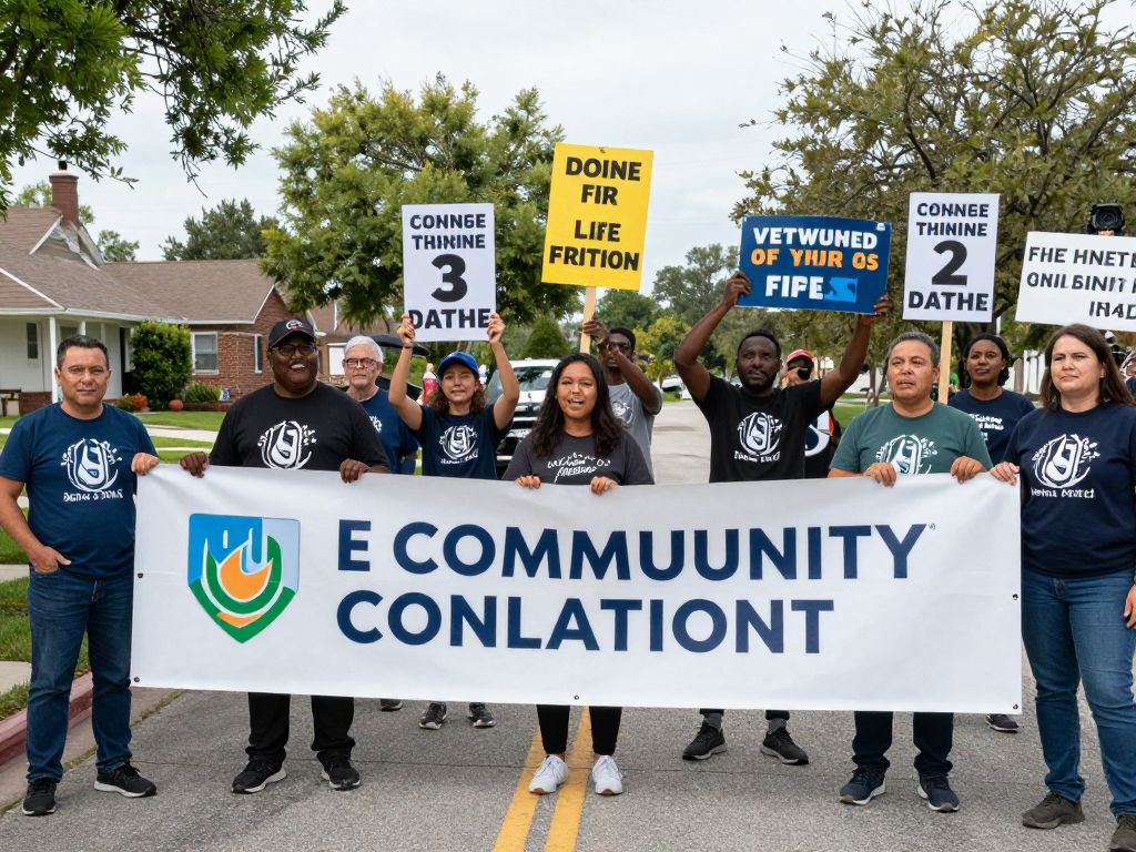 Community members protesting during CSRA demonstrations
