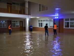 Emergency situation due to flooding in the basement of Schofield Middle School