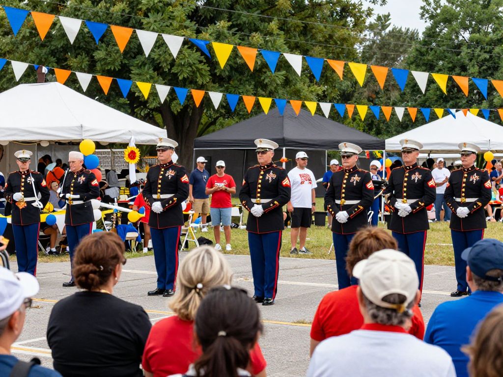 Celebration of the U.S. Marine Corps 250th Anniversary with community involvement.