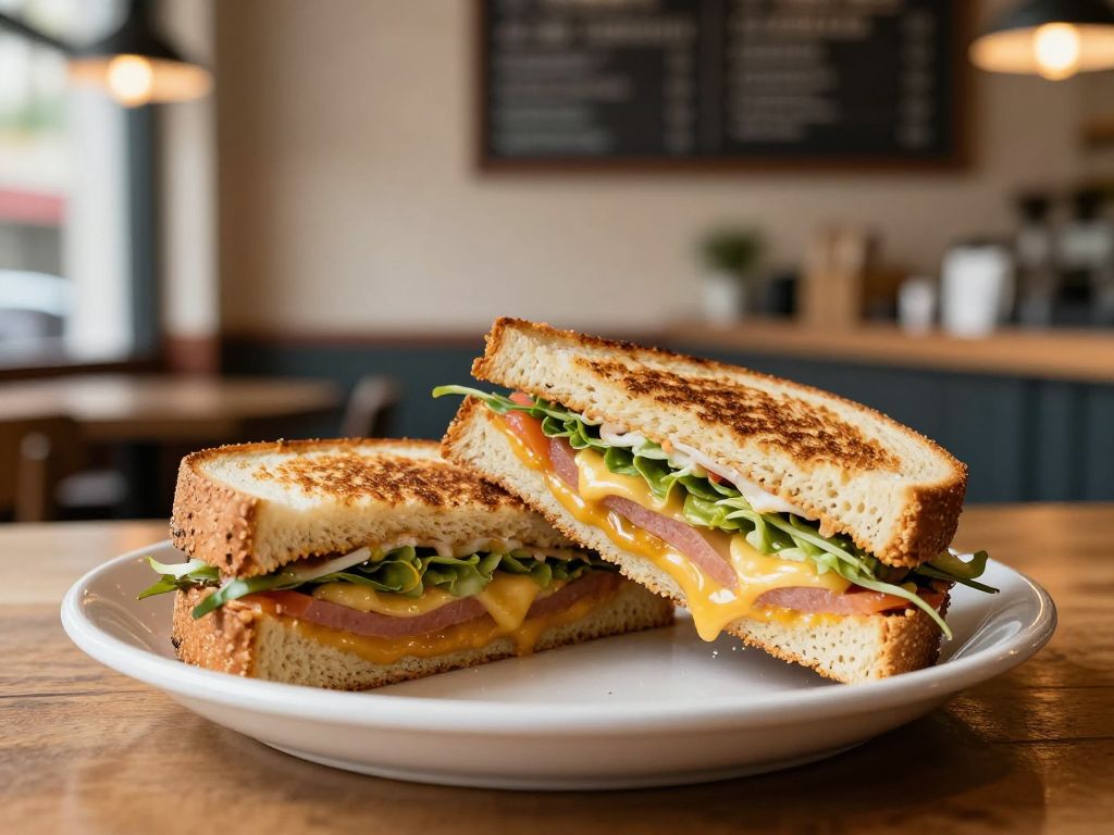 Interior of Melty restaurant with gourmet grilled cheese offerings