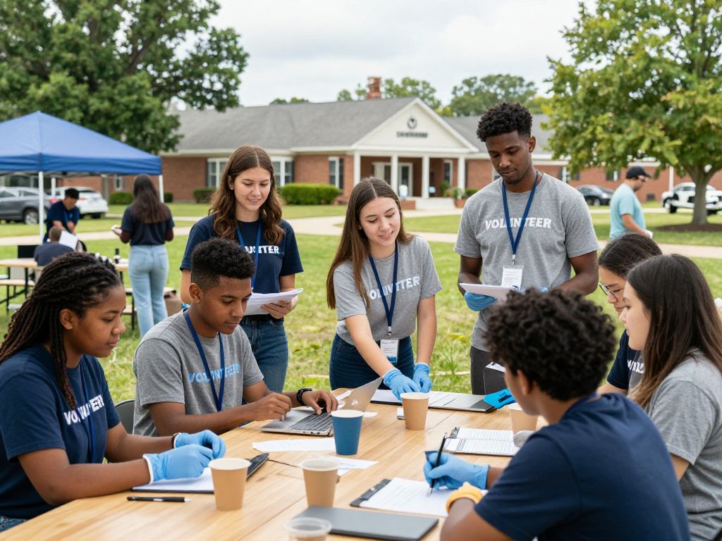Students volunteering for MLK Day service in Aiken, SC.